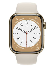 新品 Apple Watch Series 8（GPS + Cellularモデル）45mm ゴールドステンレススチールケースとスターライトスポーツバンド