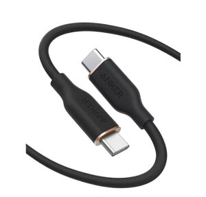 [Anker]AJ[ PowerLineIII Flow USB-C & USB-C P[u100W(6ft^1.8mjVRfލ̗p Galaxy iPad Pro MacBook Pro/Air eΉ zCg ubN