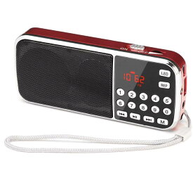 USB 小型 ラジオ 充電式 bluetooth ポータブル ワイド fm am 携帯 ラジオ ミニ、懐中電灯付き 対応 AUX SD MP3