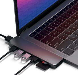 Satechi Type-C アルミニウム Proハブ 7-in-2 (スペースグレイ) MacBook Pro, MacBook Air 2018以降対応 40Gbs USB-C PD 4K HDMI Micro/SDカード USB 3.0ポート×2 マルチ USB ハブ