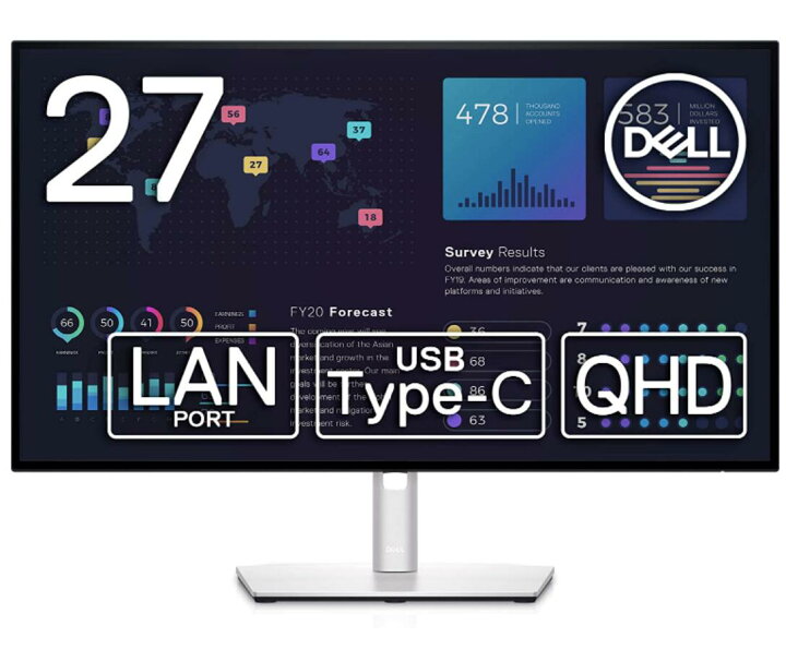 楽天市場】Dell U2722DE 27インチ USB-Cハブモニター (3年間無輝点交換 