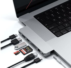 Satechi USB-C Proハブ Max 8in2 (シルバー) USB4 USB-A/Cデータ イーサネット SDカードリーダー 音声ジャック (MacBookPro Air M1 M2 M3対応)