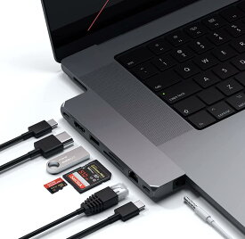 数量限定 Satechi USB-C Proハブ Max 8in2 (スペースグレイ) USB4 HDMI USB-A/Cデータ イーサネット SD 音声ジャック (MacBookPro Air M1 M2対応)