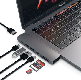 数量限定価格 Satechi Type-C アルミニウム Proハブ 7-in-2 (スペースグレイ) 多機能USB-Cポート 40Gbs PD, 4K HDMI, USB-A, micro/SDスロット (MacBookPro/ Air2018以降対応)