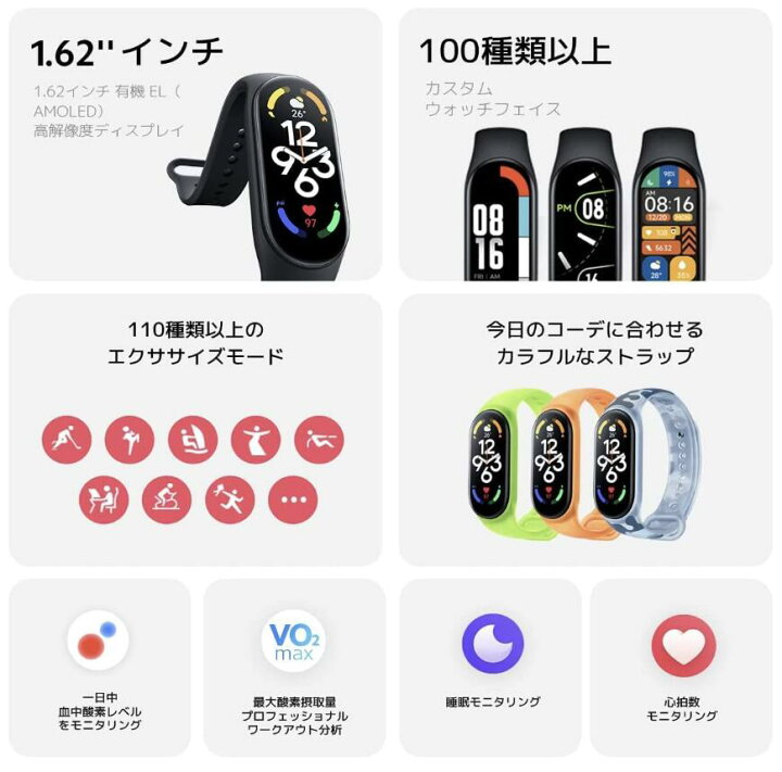 楽天市場】Xiaomi Smart Band 7 スマートバンド 7 スマートウォッチ 