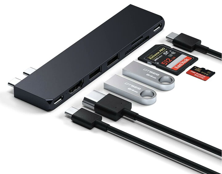 楽天市場】Satechi USB-C Pro ハブ スリム (ミッドナイト) 多機能USB4 