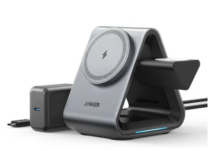 Anker 737 MagGo Charger (3-in-1 Station) (}Olbg 3-in-1 CX[dXe[V) (USB-C}[dt) yCXo (15W) / PSEZpKzCX[d Apple Watchz_[t QiF 