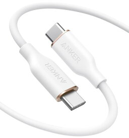 Anker PowerLine III Flow USB-C & USB-C ケーブル ( ホワイト 1.8m 0.9m) Anker絡まないケーブル 100W 結束バンド付き USB PD対応 シリコン素材採用 Galaxy iPad Pro MacBook Pro/Air 各種対応