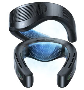 【COOLIFY Cyber・最強冷却ネッククーラー】TORRAS ネッククーラー 冷却プレート 首掛け扇風機 全周ペルチェ冷却 ネックファン スマートAI搭載 プレゼント 超強上下風 冬夏兼用 携帯扇風機 熱中