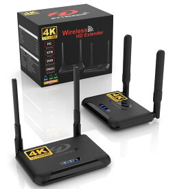 4K ワイヤレスHDMI送信機と受信機、hdmi 無線化4K@30HzHDフルHD/5Ghz/250m伝送距離 【日本技適認証取得】hdmiトランスミッター レシーバーノートパソコン、ホームシアター、会議、ゲームなどのHDTVプロジェクターの2.4G/5Gストリーミングビデオオーディオ