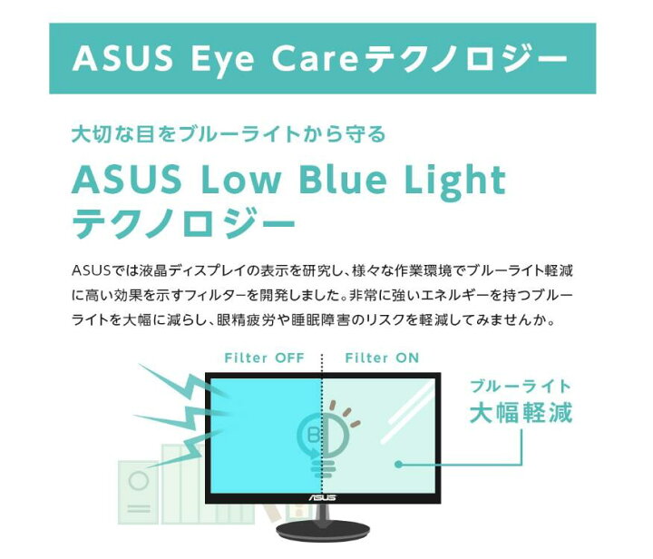 楽天市場】ASUS フレームレス モニター 23.8インチ IPS 薄さ7mmの 