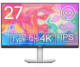 Dell S2722QC 27インチ 4K モニター (3年間無輝点交換保証/IPS非光沢/USB Type-C・HDMIx2/sRGB 99%/縦横回転・高さ調整/4ms/AMD FreeSync/スピーカー付)