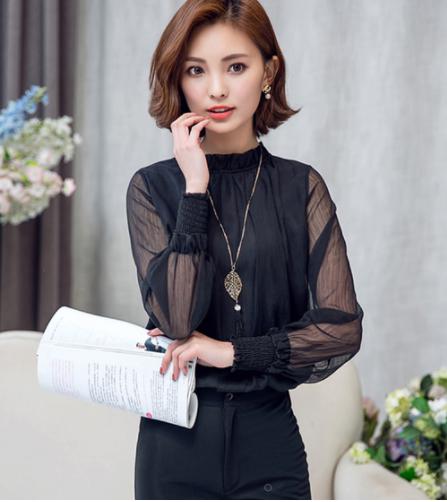 H&M Transparent Blouse black elegant Fashion Blouses Transparent Blouses 