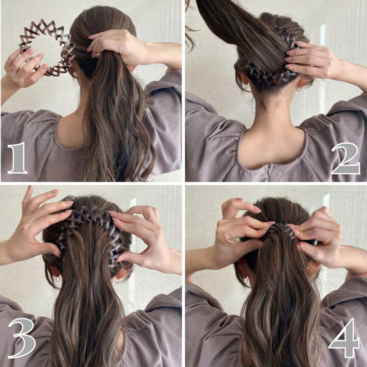 楽天市場】ポニーリング ブラウン グレー べっこう柄 ヘアアクセサリー 
