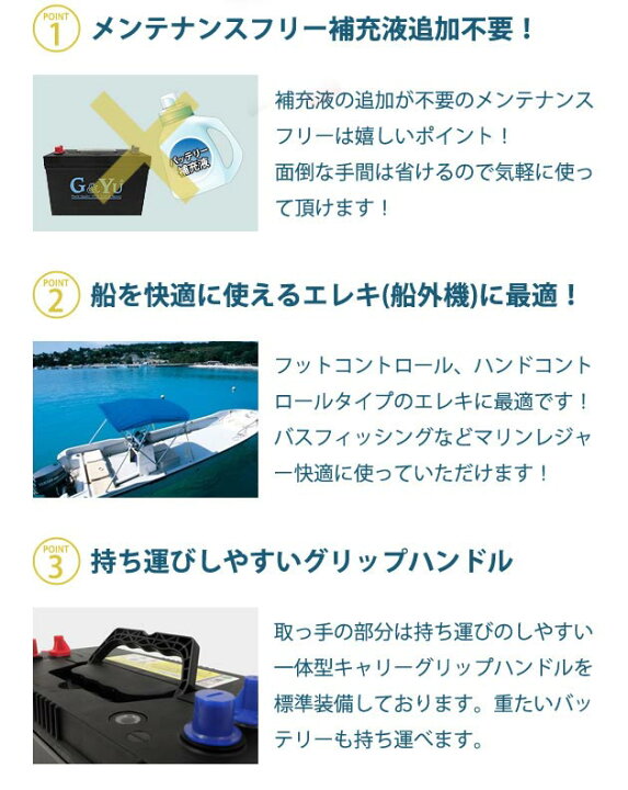 楽天市場】SMF31MS-850 プラス G&Yu セミサイクルバッテリー ディープ 