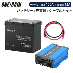 RENOGY _S`ECIobe[ 100AH 12V COREV[Y Mini { \}[dCX1215yJX^}CYݒρz{P[u Zbg Es mW[ RBT12100LFP-M+CX1215Tuobe