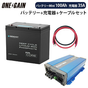 RENOGY _S`ECIobe[ 100AH 12V COREV[Y Mini { \}[dCX1235yJX^}CYݒρz{P[u Zbg Es mW[ RBT12100LFP-M+CX1235Tuobe