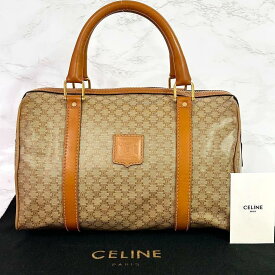 セリーヌ CELINE マカダム柄 ボストン ハンドバッグ ベージュ レザー