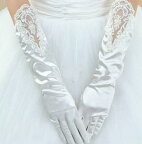 刺繍入りウエディンググローブ　　結婚【オフホワイト】【ホワイト】ウェディング グローブ