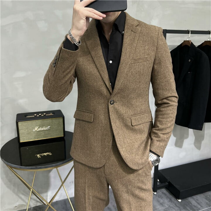 楽天市場】セットアップ スーツ メンズ スリーピーススーツ 成人式  