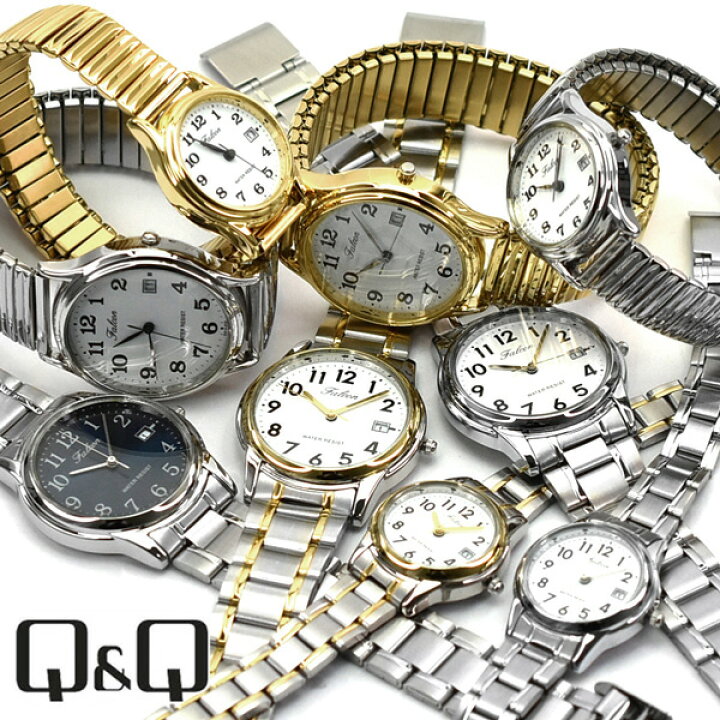 CITIZEN 新品電池 美品 腕時計 メンズ ファルコン Q&Q ゴールド 楽天 