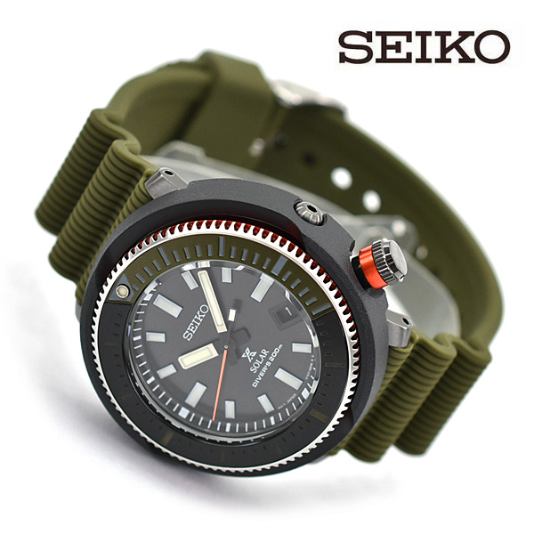 SEIKO 逆輸入セイコー メンズ ソーラー 腕時計 ブラック SNE547P1 カーキ ダイバーズ プロスペックス 200m 日付 |  1MORE（ワンモア）