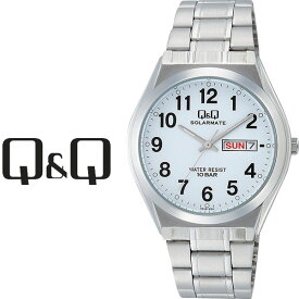 シチズン CITIZEN Q&Q キューキュー SOLARMATE　ソーラーメイト スタンダード ペアモデル ソーラー メンズ 腕時計 ホワイト × シルバー H010-204