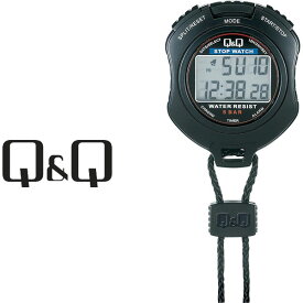 シチズン CITIZEN Q&Q キューキュー ストップウォッチ ネックストラップ付き ブラック HS47-001