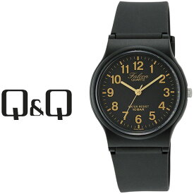 【ネコポス送料無料】【レビューを書いて1年保証】シチズン CITIZEN Q&Q キューキュー Falcon ファルコン スタンダードモデル メンズ 腕時計 ブラック×ゴールド × ブラック VP46-853