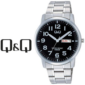 シチズン CITIZEN Q&Q キューキュー センティニ メンズ 腕時計 ブラック × シルバー W474-205