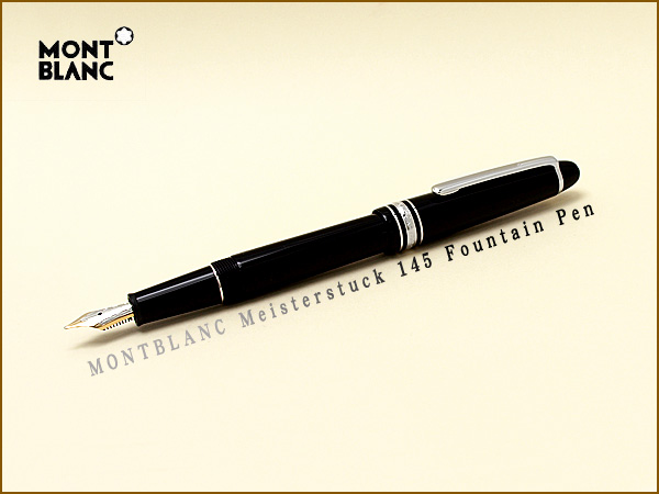 P145 106521 MONTBLANC モンブラン マイスターシュテュック プラチナライン クラシック 万年筆 F 細字 ブラック シルバー  2年保証 高級万年筆 贈り物 MB-P145-F | 1MORE（ワンモア）