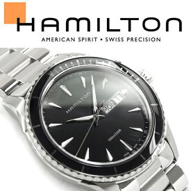 【最大2000円OFFクーポン 4/24 20:00～4/27 9:59】【HAMILTON】ハミルトン ジャズマスター シービューデイデイトクォーツ メンズ 腕時計 アナログ ブラックダイアル ステンレスベルト スイス製 H37511131