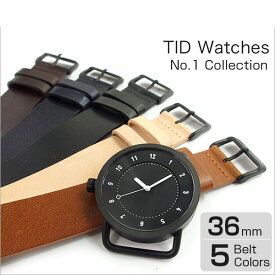 【TID Watches】ティッドウォッチズ 腕時計 36mm ブラック 時計 ティッド TIDウォッチ メンズ レディース ユニセックス 男女兼用 革 ベルト アナログ 送料無料 ギフト プレゼントTID01 TID01-36BK TID01-36BK-L