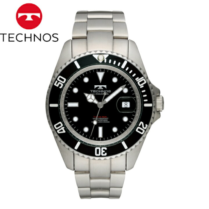 楽天市場】TECHNOS テクノス TSM402SB 回転ベゼル メンズ 腕時計 