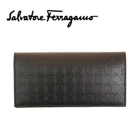 【10%OFFクーポン 6/1 0:00～6/2 9:59】フェラガモ 財布 Ferragamo 長財布 ブラウン メンズ レディース SF-66-9413-01