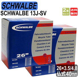 シュワルベ SCHWALBE 26×3.5/4.8 ファットバイク 用チューブ 仏式 40mmバルブ 13J-SV 2本セット 26インチ 自転車