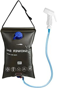 キャンプ シャワーバッグ 15L ポータブル 太陽エネルギー 防水 入浴バッグ 95cm ホース 漏れ防止 アウトドア 海水浴 プール ハイキング