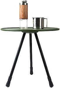 キャンプ テーブル アウトドアテーブル 丸テーブル 高さ調整 伸縮式 軽量 折りたたみ コンパクト ソロキャンプ 焚き火 釣り バーベキュー 収納袋付き アルミ製