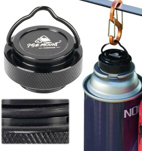 ガス缶 キャップ マグネット ガス缶リング CB缶 OD缶防塵 アルミ合金 軽量 3.5x3.8x2cm ガス缶 保護 キャンプ BBQ ピクニック 屋外 頑丈 ガスキャニスターカバー ブラック