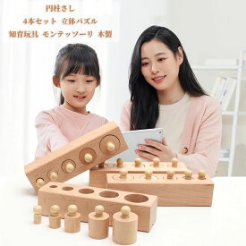 知育おもちゃ 幼児 学習玩具 おもちゃ 木製 モンテッソーリ 知育玩具 立体パズル 4本セット 円柱さし 50円クーポン!】 最強配送