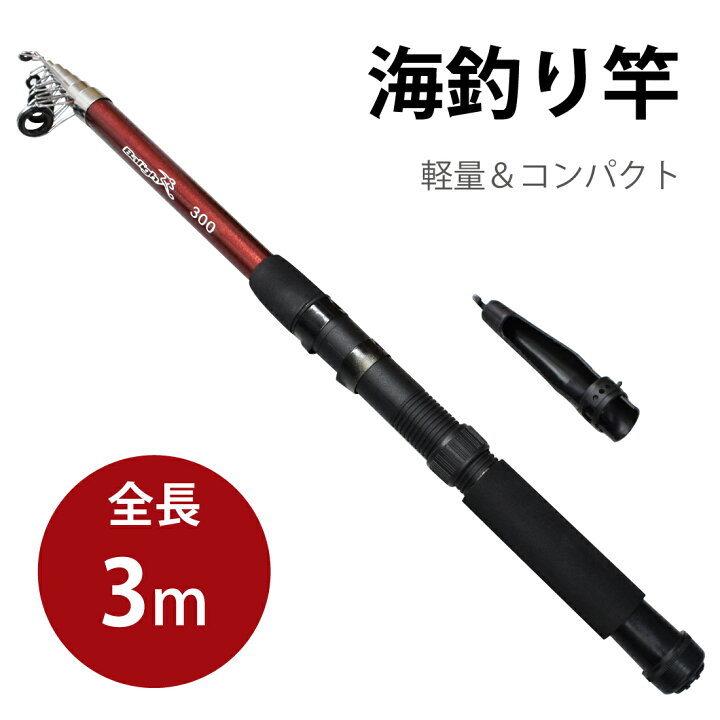 楽天市場】3m ルアーロッド 釣り竿 コンパクトロッド 釣竿 海釣り 携帯 