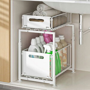 シンクの低いストレージ スライドラック スライドストレージ スライド 引き出し スリム 2層棚 保管ボックス アンダーシンクストレージラック 調味料 食材 調理 キッチンストレージ アンダ