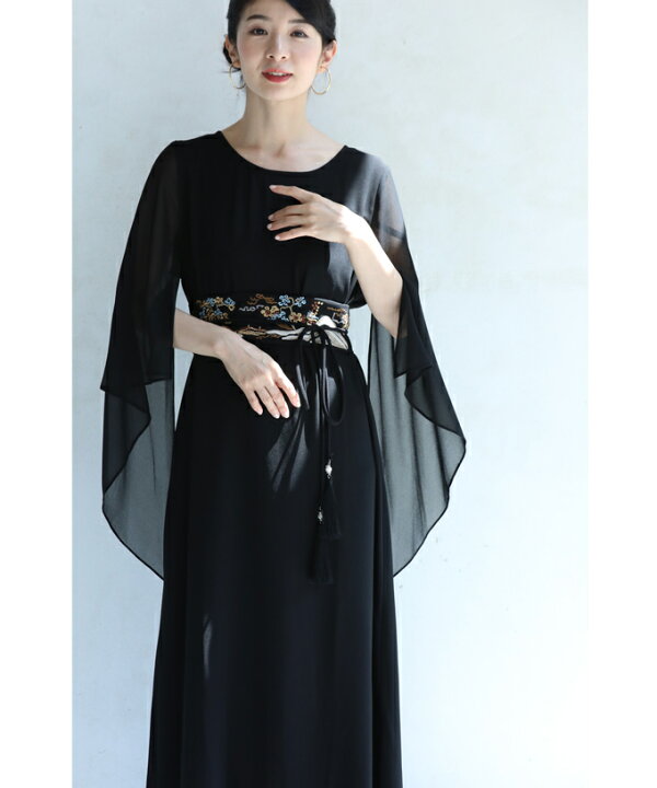 楽天市場】【再入荷♪3/9 20時】（S~2L対応）（ベルト付き）（黒）刺繍 