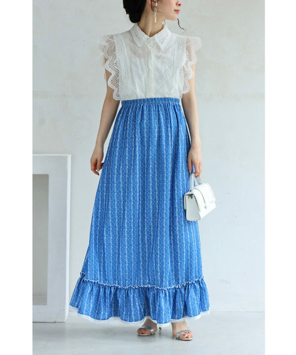 楽天市場】【再入荷♪3/14 20時】（M~3L対応）裾フリルのレース柄  