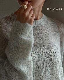 【再入荷♪3/1 20時】 （S~3L対応）ふんわりモヘア風の切り替え柄ニットプルオーバートップス
