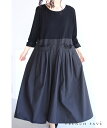 S~L/2L~3L対応 【再入荷♪11月24日12時&22時より】「FRENCH PAVE」ギャザーポケットのシックなワンピース