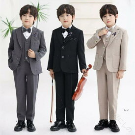 子供スーツ 上品 紳士服 ピアノ 発表会 礼服 キッズ フォーマル スーツ 男の子 春秋冬 無地 5点~6点セット 入学式 入園式 こども 子供服 中学生 キッズスーツ 七五三 大きいサイズ スーツセット 結婚式 卒園式 卒業式 小学生 保育園 演奏会 記念撮影 白 黒 グレー 90~170cm
