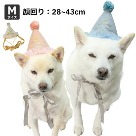 柴犬 犬 誕生日 帽子 お祝い かぶりもの 被り物 【プレシャス バースデーハット 】 豆柴 中型犬 小型犬 犬用品 顔回り28～43cm アクセサリー M