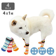 柴犬 犬 靴下 ソックス 足舐め防止 すべり止め 肉球保護【マルチボーダーロングソックス】豆柴 中型犬 小…