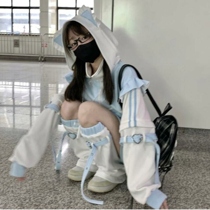 00s PUTUMAYO 猫耳 パーカー Y2K サブカル フリル